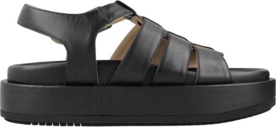 Paloma Barceló Stijlvolle Platte Sandalen voor Vrouwen Black Dames