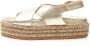 Paloma Barceló Gouden Sleehak Sandalen Gekruist Metallic Leer Beige Dames - Thumbnail 3