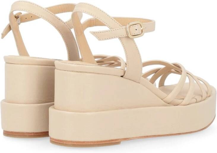 Paloma Barceló Ivory Nappa Sleehak Sandaal Beige Dames