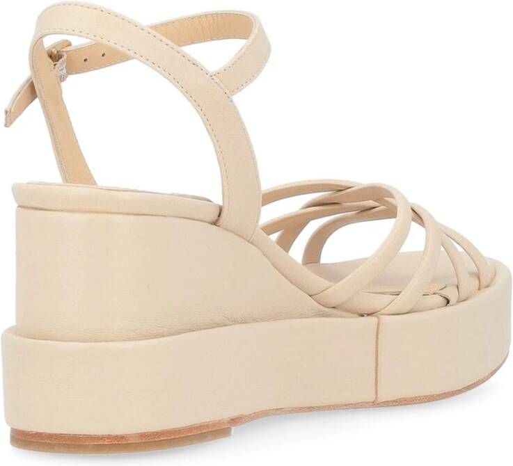 Paloma Barceló Ivory Nappa Sleehak Sandaal Beige Dames