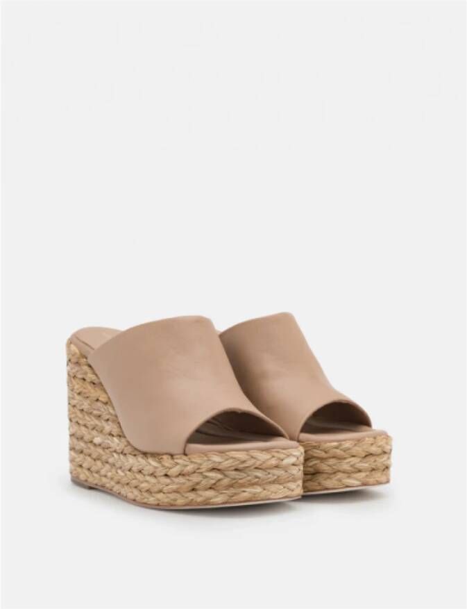 Paloma Barceló Jute Plateau Sleehak Sandalen Tera Beige Dames