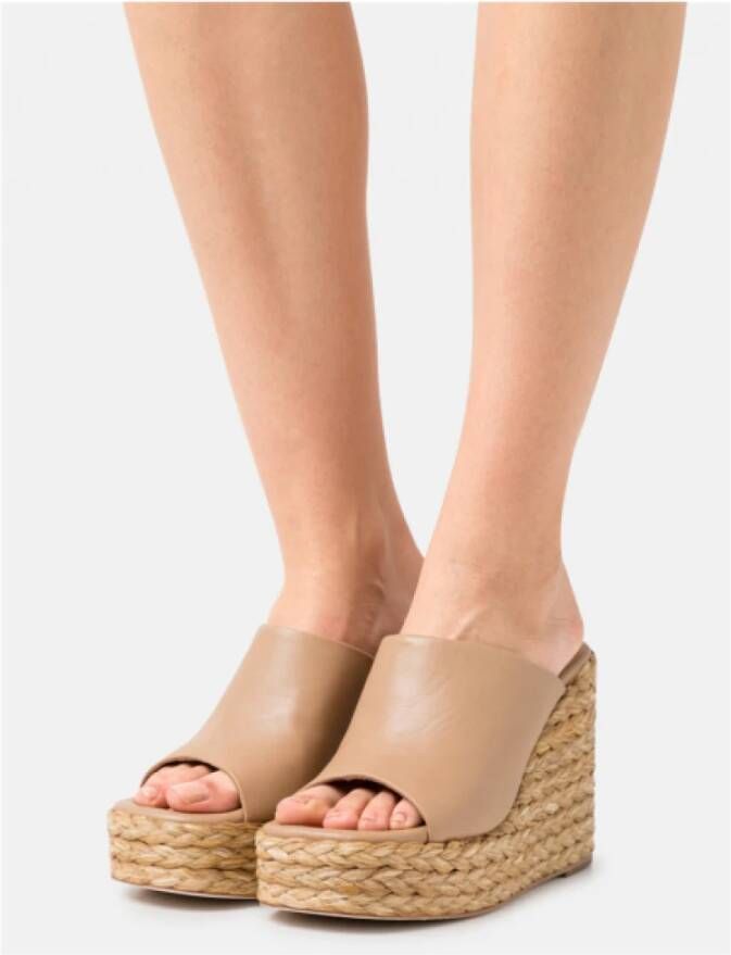 Paloma Barceló Jute Plateau Sleehak Sandalen Tera Beige Dames