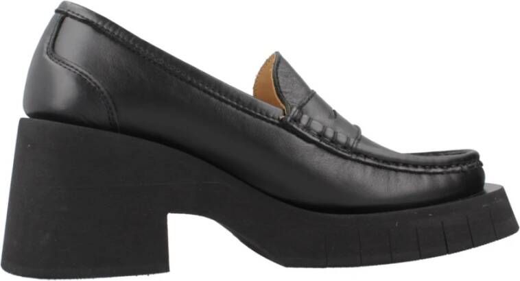 Paloma Barceló Leren Mocassin Loafers Black Dames