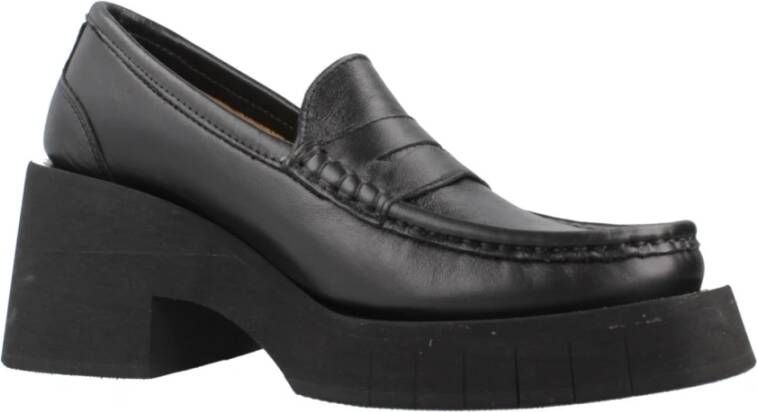 Paloma Barceló Leren Mocassin Loafers Black Dames