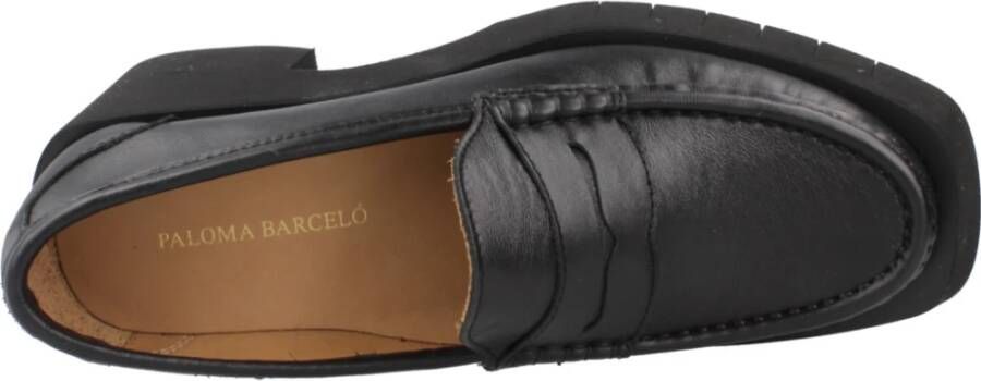 Paloma Barceló Leren Mocassin Loafers Black Dames