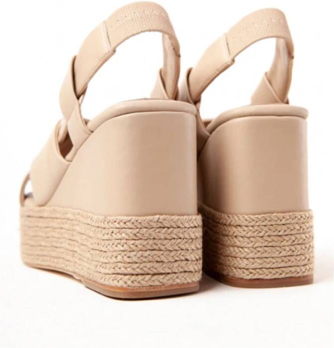 Paloma Barceló Livy Leren Sleehak Sandalen Beige Dames