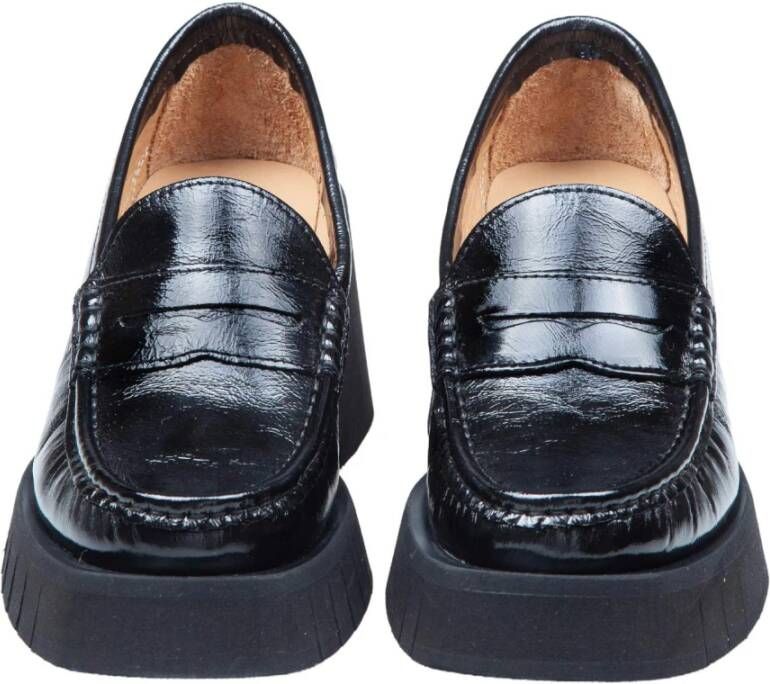 Paloma Barceló Zwarte Lakleren Loafer Mocassin Black Dames