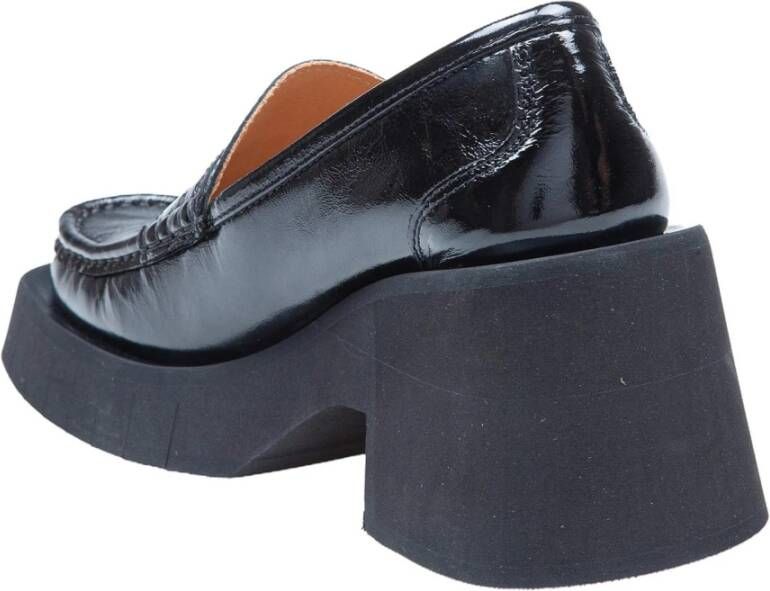 Paloma Barceló Zwarte Lakleren Loafer Mocassin Black Dames