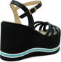 Paloma Barceló Zwarte Leren Sleehak Sandalen Ss24 Black Dames - Thumbnail 2