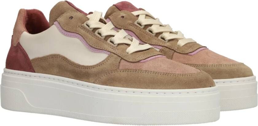 Palpa Beige Paarse Platform Sneakers Multicolor Dames