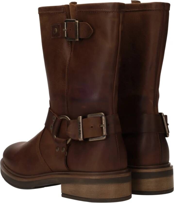 Palpa Bruine Bikerboot met Gouden Gespen Brown Dames