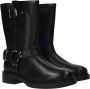 Palpa Zwarte Bikerboot met Zilveren Gespen Black Dames - Thumbnail 7