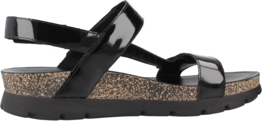 Panama Jack Casual Platte Sandalen met Plakband Black Dames