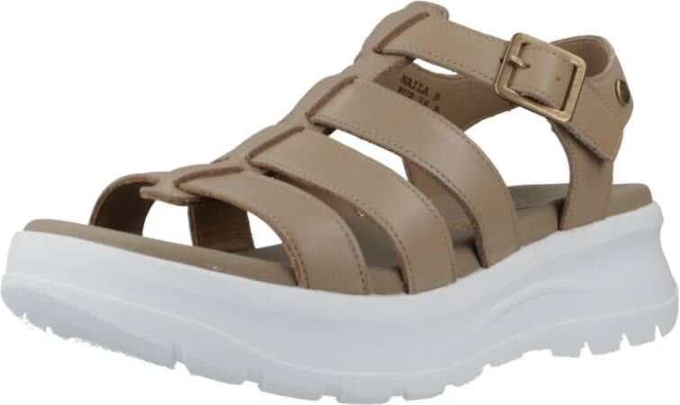 Panama Jack Stijlvolle Platte Sandalen Beige Dames