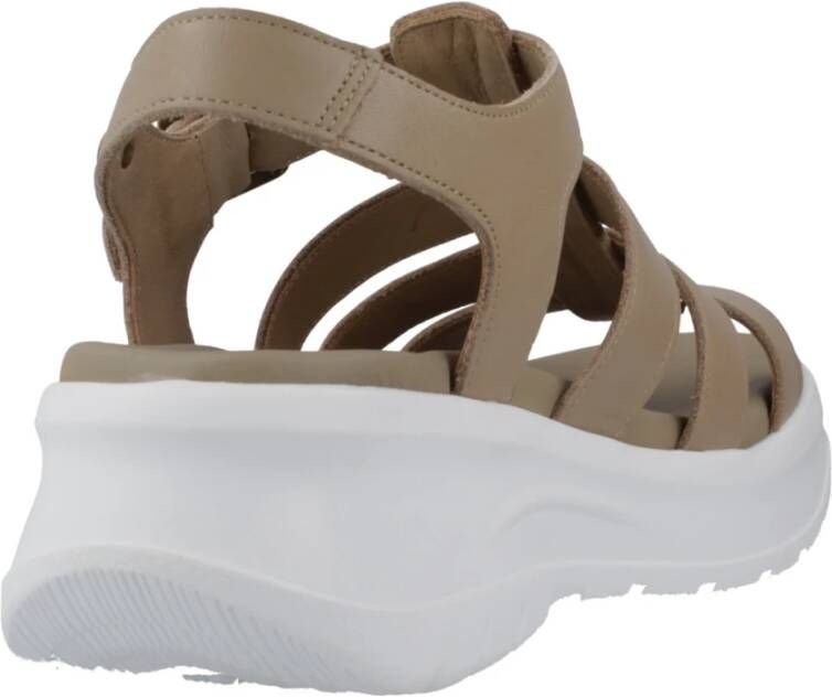 Panama Jack Stijlvolle Platte Sandalen Beige Dames