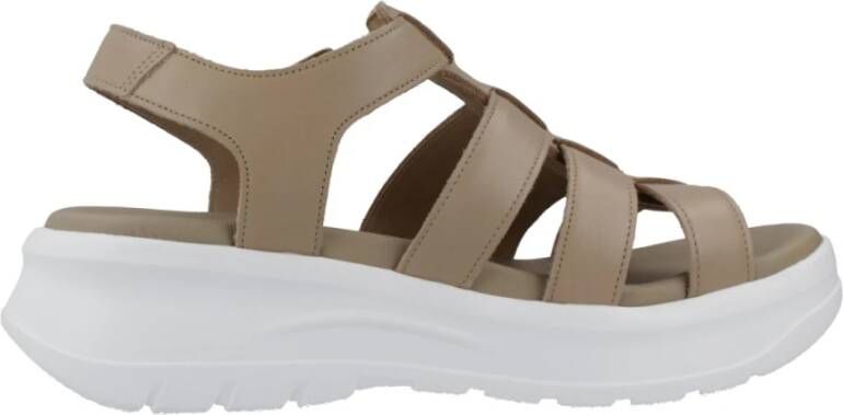 Panama Jack Stijlvolle Platte Sandalen Beige Dames