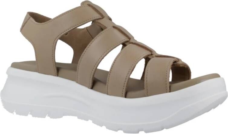 Panama Jack Stijlvolle Platte Sandalen Beige Dames