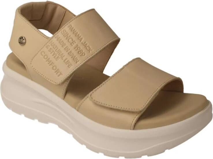 Panama Jack Flat Sandals Beige Dames