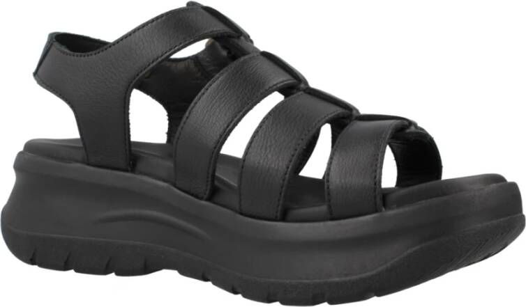 Panama Jack Stijlvolle Platte Sandalen Black Dames