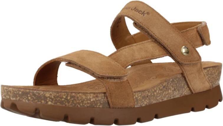 Panama Jack Platte Sandalen voor Vrouwen Brown Dames