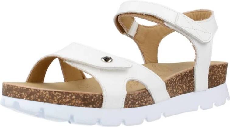 Panama Jack Comfortabele platte sandalen voor vrouwen White Dames