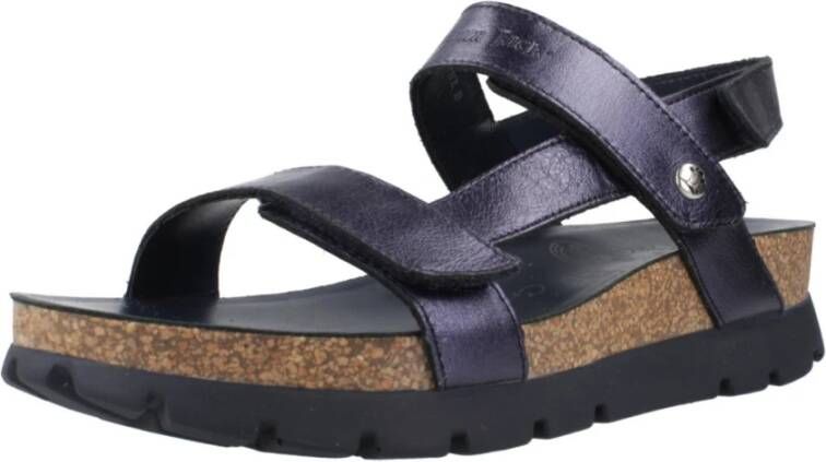 Panama Jack Glanzende Platte Sandalen Blue Dames