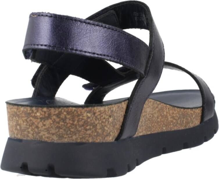 Panama Jack Glanzende Platte Sandalen Blue Dames