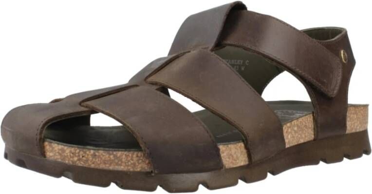 Panama Jack Platte Sandalen met Bandjes Brown Heren