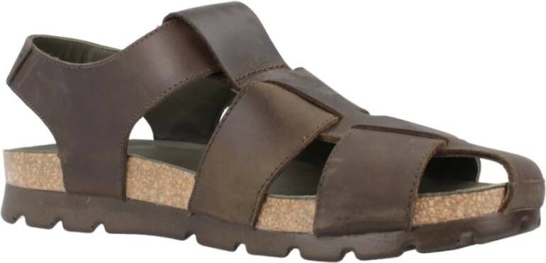 Panama Jack Platte Sandalen met Bandjes Brown Heren