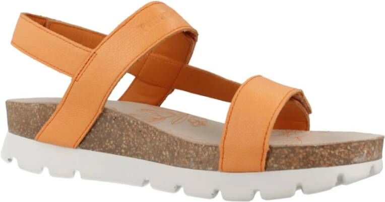 Panama Jack Platte Sandalen met Bandjes Orange Dames