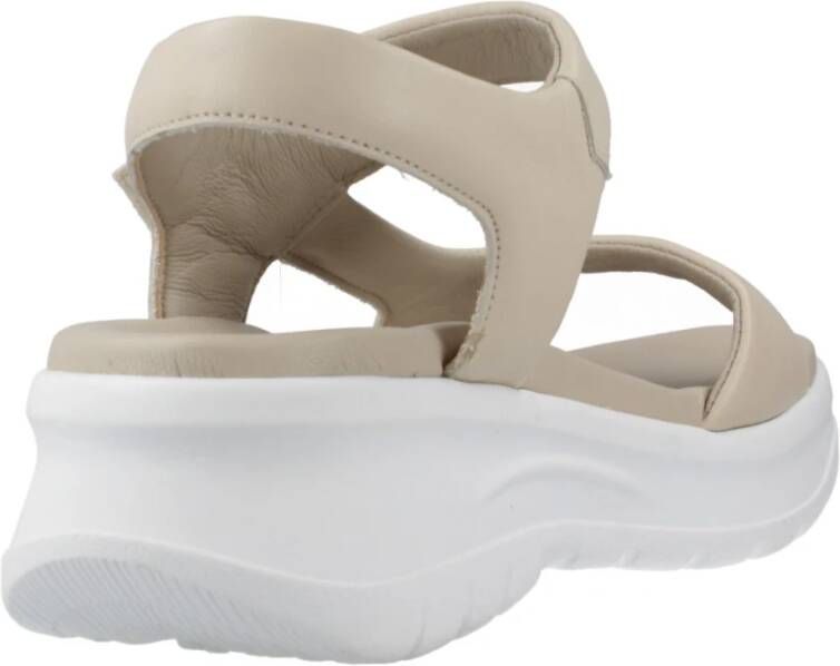 Panama Jack Platte Sandalen met Plakband Beige Dames