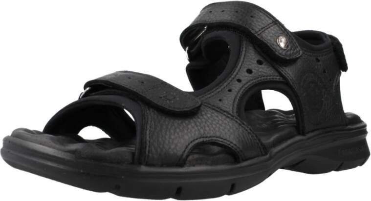 Panama Jack Platte Sandalen met Plakband Black Heren