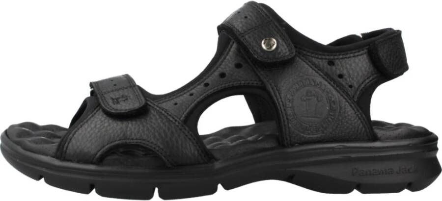 Panama Jack Platte Sandalen met Plakband Black Heren