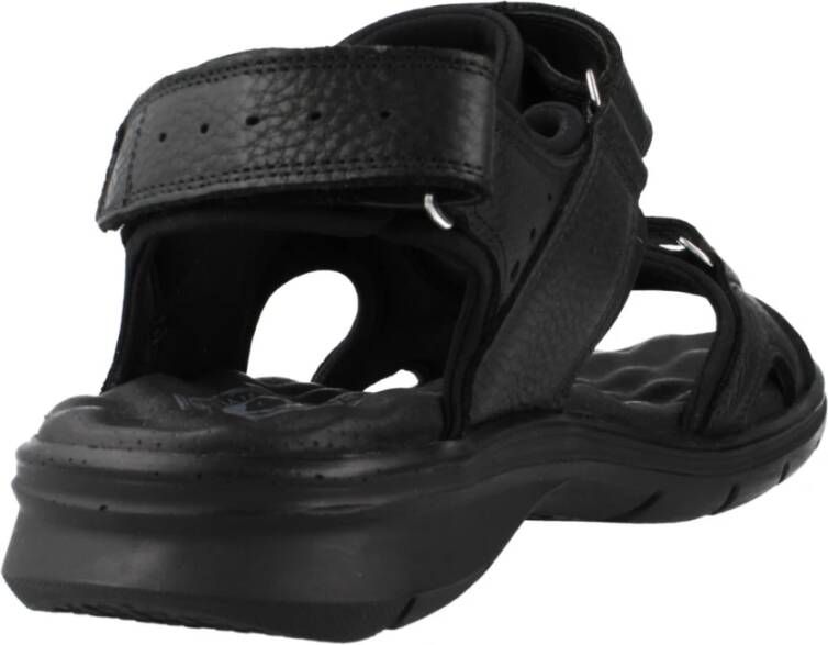 Panama Jack Platte Sandalen met Plakband Black Heren