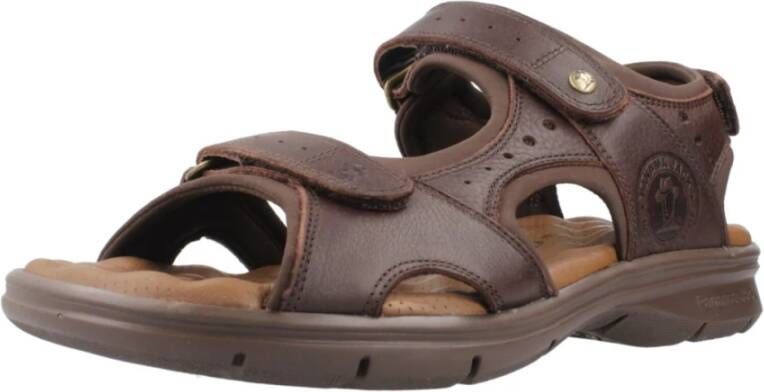 Panama Jack Platte Sandalen met Plakband Brown Heren