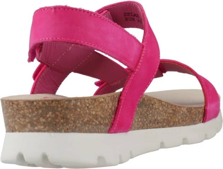 Panama Jack Platte Sandalen met Plakstrip Pink Dames