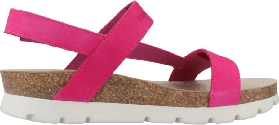 Panama Jack Platte Sandalen met Plakstrip Pink Dames