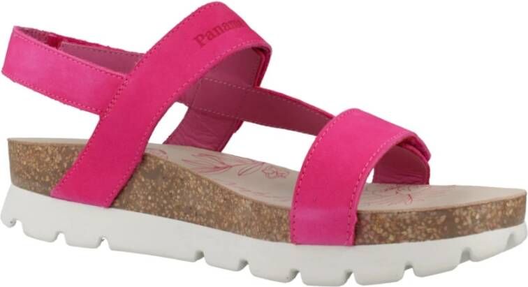 Panama Jack Platte Sandalen met Plakstrip Pink Dames