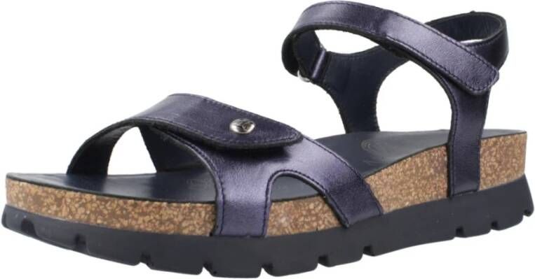 Panama Jack Platte Sandalen met Twee Banden Blue Dames