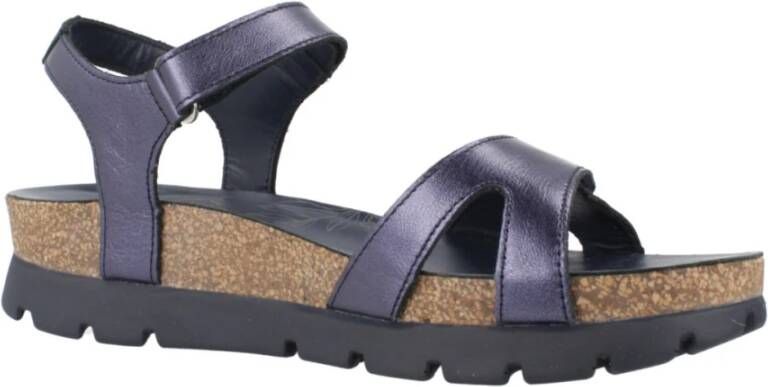 Panama Jack Platte Sandalen met Twee Banden Blue Dames