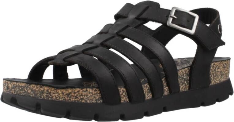 Panama Jack Stijlvolle platte sandalen voor vrouwen Black Dames