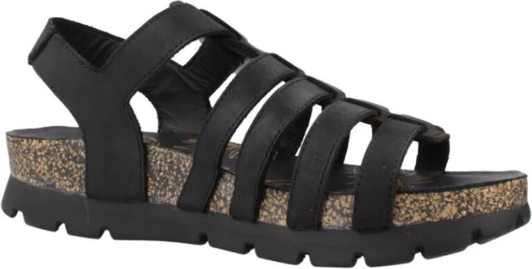 Panama Jack Stijlvolle platte sandalen voor vrouwen Black Dames