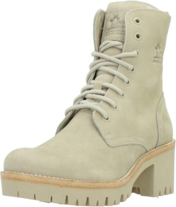 Panama Jack Stijlvolle Veterschoenen met Hakken Beige Dames