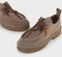 Panchic Beige Veterschoenen van Suède Beige Dames - Thumbnail 4