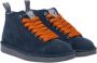 Panchic Blauwe Suède Sneakers met Oranje Veters Blue Heren - Thumbnail 5