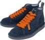 Panchic Blauwe Suède Sneakers met Oranje Veters Blue Heren - Thumbnail 6