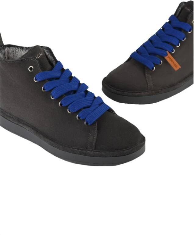 Panchic Blauwe Suède Sneakers met Oranje Veters Gray Heren