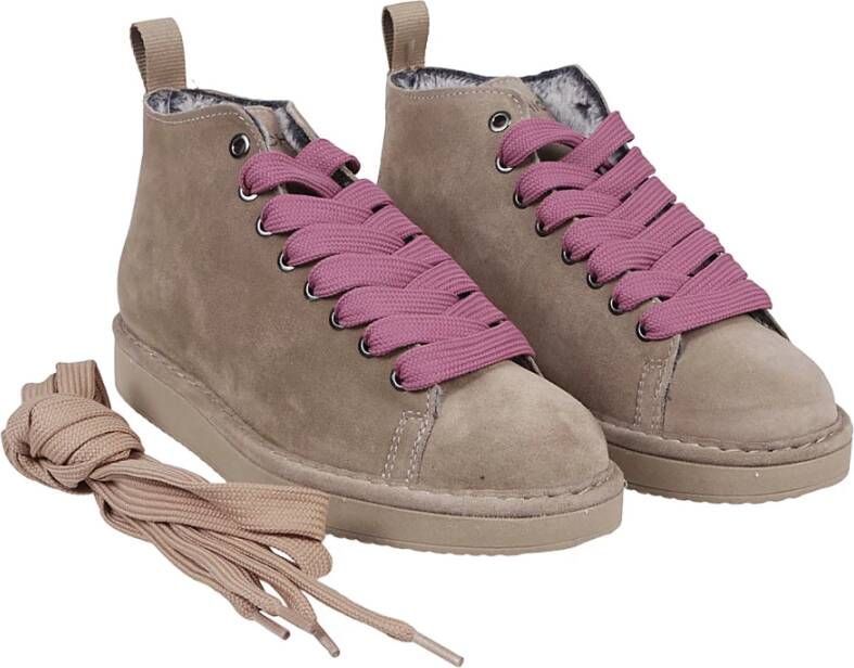 Panchic Bruine Leren Platte Schoenen Gemaakt in Italië Brown Dames