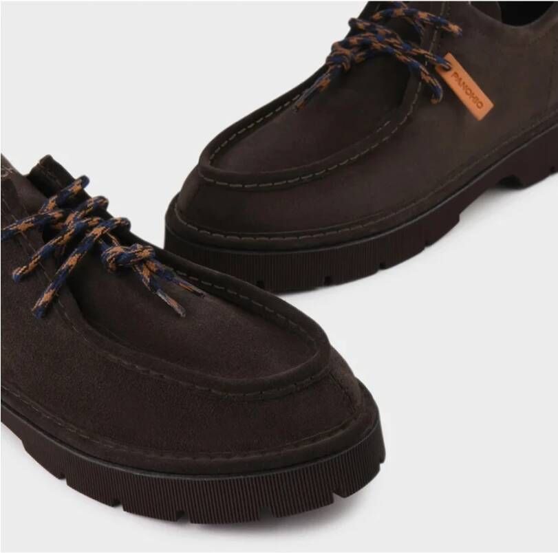 Panchic Bruine Veterschoenen van Suède Brown Heren