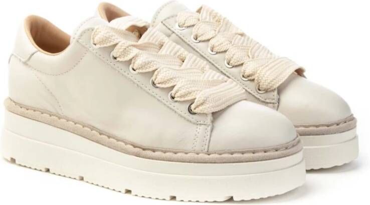 Panchic IJsleren Veterschoenen White Dames